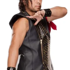 Shinsuke Nakamura Studded Black Leather Vest