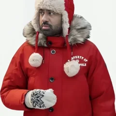 Simon Choksi The Santa Clauses S02 Red Hooded Puffer Jacket