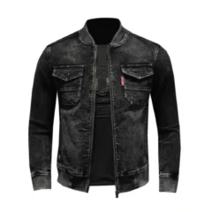 Men's Black Slim Fit Denim Jacket