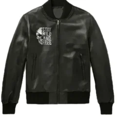 Stay Wild Black Leather Jacket