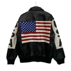 American Flag USA Black Bomber Jacket