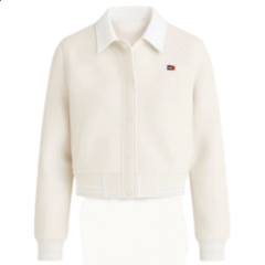 Tommy Jeans Beige Varsity Bomber Jacket for Women