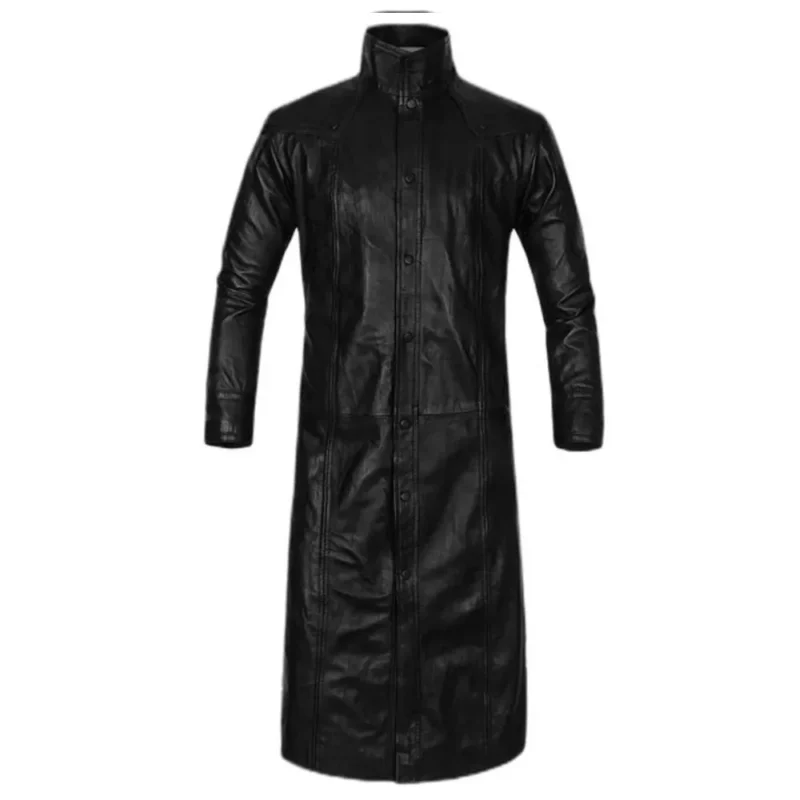 Nick Fury Black Leather Trench Coat