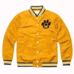 Mizzou Yellow Satin Varsity Letterman Jacket