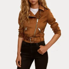 Asymmetrical Suede Biker Leather Jacket