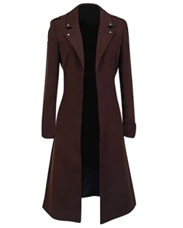 Eren Yeager Attack on Titan Brown Long Wool Coat