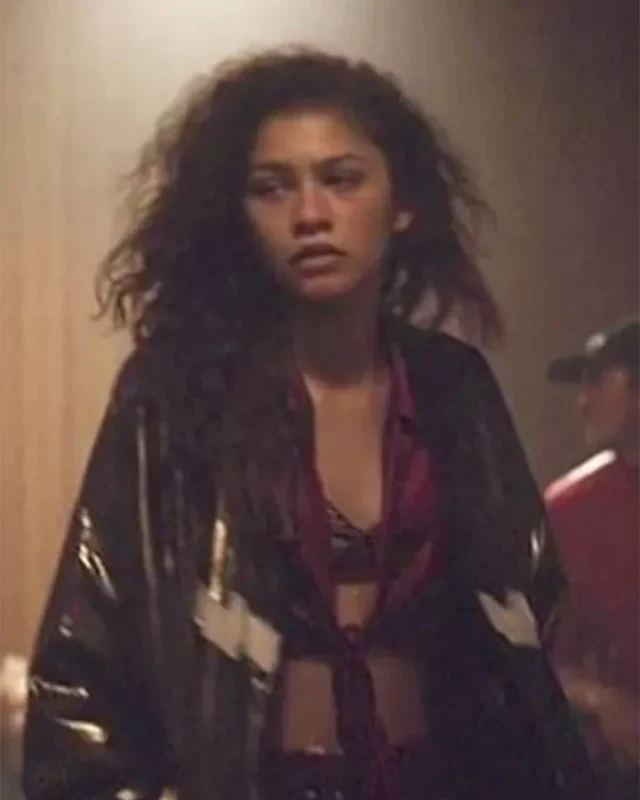 Euphoria S02 Zendaya Bomber Black Jacket