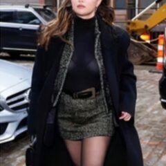 Selena Gomez NYC Black Coat