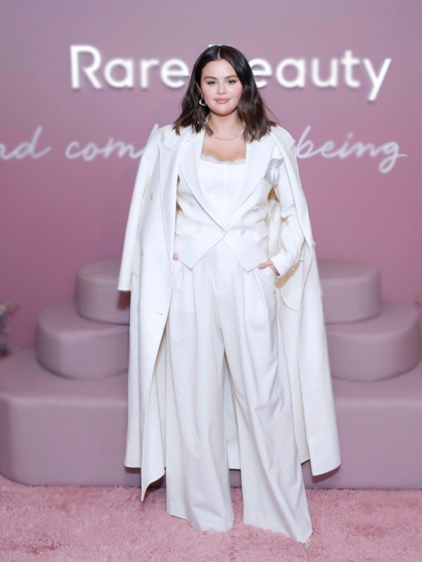 Selena Gomez White Trench Coat