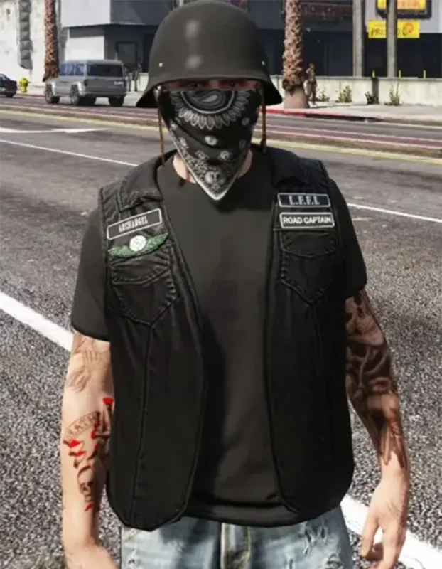 The Lost MC GTA 5 Black Leather Vest