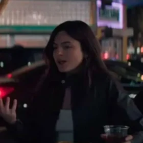 Monica Barbaro Crime 101 Black Leather Jacket