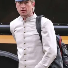 Barry Keoghan crime 101 White Cotton Jacket