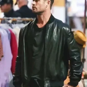 Chris Hemsworth Crime 101 Bomber Leather Jacket