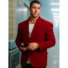 A Very Jonas Christmas Movie Nick Jonas Red Blazer