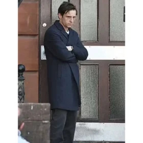 Half Man Jamie Bell Black Wool Coat