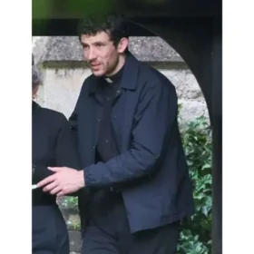 Josh O’Connor Wake Up Dead Man Black Jacket