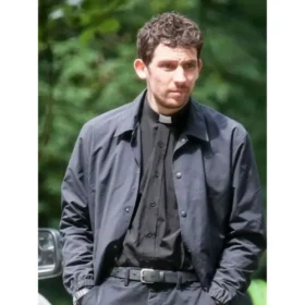 Josh O’Connor Wake Up Dead Man Black Jacket