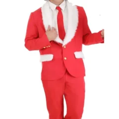 Men Red Christmas Blazer