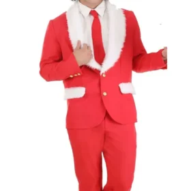 Men Red Christmas Blazer