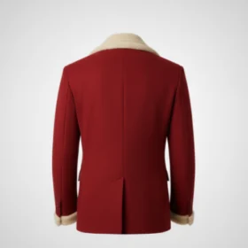 Santa Claus Red & White Suede Leather Blazer