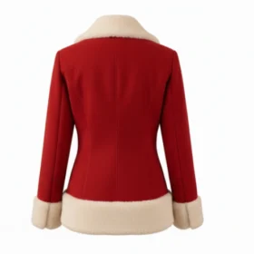 Red Santa Blazer With White Shearling