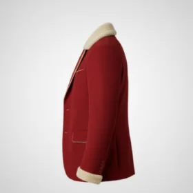 Santa Claus Red & White Suede Leather Blazer