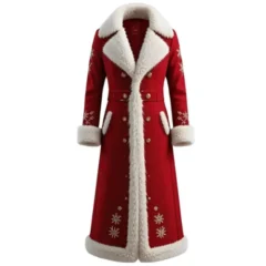 Santa Claus Red Wool Christmas Long Coat