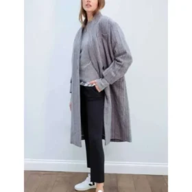 The Flight Attendant Kaley Cuoco Gray Coat