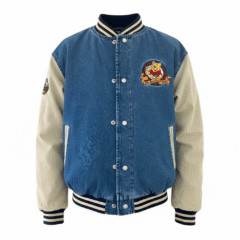 Winnie The Pooh Denim Varsity Jacket
