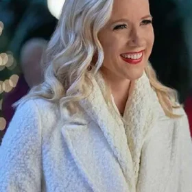 A Nashville Christmas Carol Vivian White Fur Wool Coat