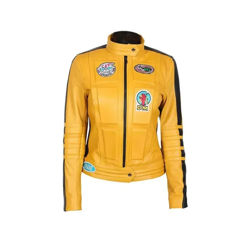 Kill Bill 2 Bride Uma Thurman Yellow Biker Jacket