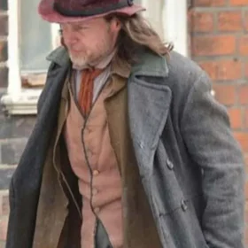 A Christmas Carol Guy Pearce Grey Wool Trench Coat