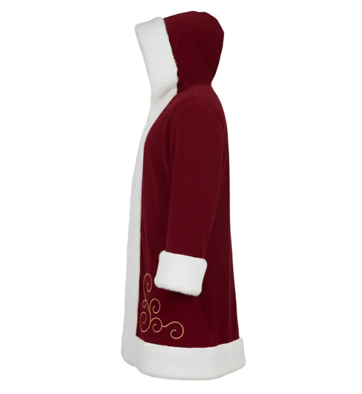 Santa Claus Inspired Red Hooded Winter Coat