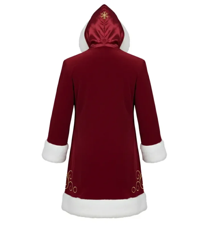 Santa Claus Inspired Red Hooded Winter Coat