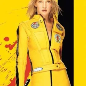 Kill Bill 2 Bride Uma Thurman Yellow Biker Jacket