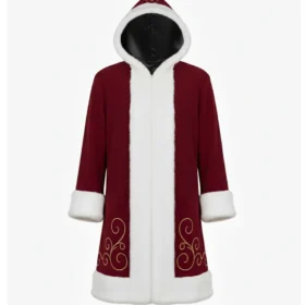 Santa Claus Inspired Red Hooded Winter Coat