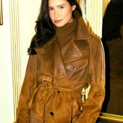 Delaney Rowe Ralph Lauren 2025 Brown Leather Jacket