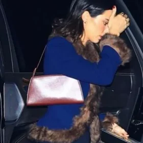 Holiday Party 2025 Kendall Jenner Blue Fur Blazer