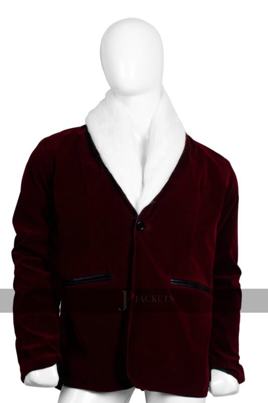 Handmade Velvet Santa Claus Shawl Collar Blazer