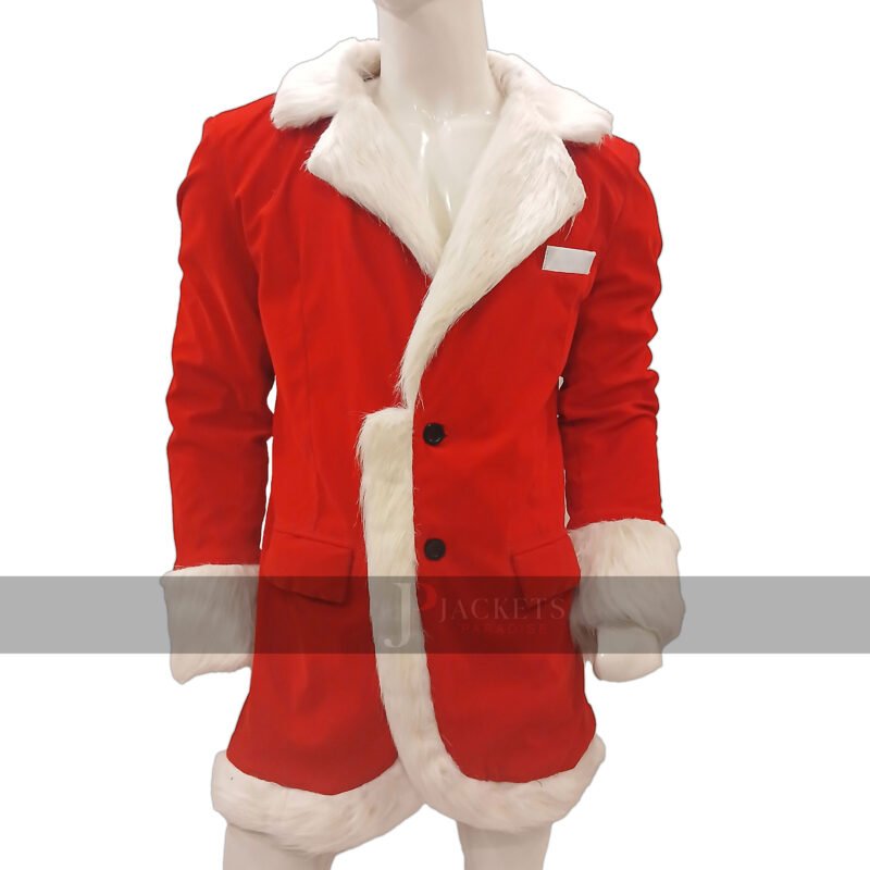 Handmade Red Santa Claus Lapel Collar Velvet Blazer