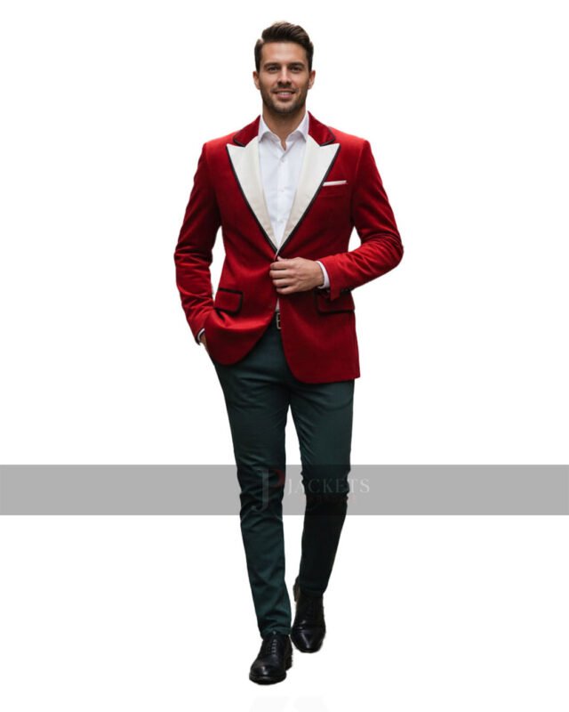 Handmade Red Velvet Santa Claus Blazer