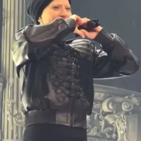 Lady Gaga 2025 Concert Black Leather Jacket