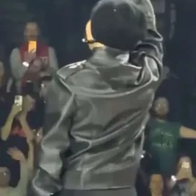 Lady Gaga 2025 Concert Black Leather Jacket