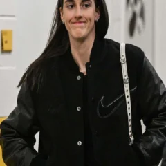 Caitlin Clark Indiana Fever 2025 Black Varsity Jacket