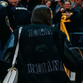 Caitlin Clark Indiana Fever 2025 Black Varsity Jacket