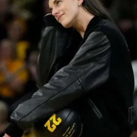 Caitlin Clark Indiana Fever 2025 Black Varsity Jacket