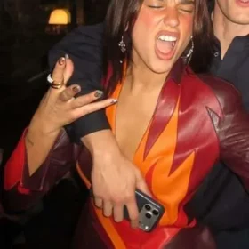 Happy New Year 2026 Dua Lipa Leather Blazer