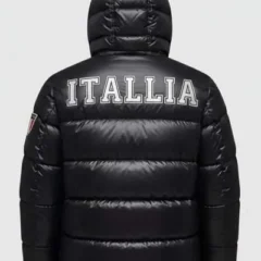 Team Italy Olympics 2026 Black Puffer Jacket