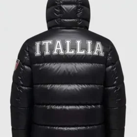 Team Italy Olympics 2026 Black Puffer Jacket