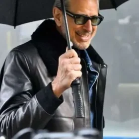 NYC 2025 Jeff Goldblum Shearling Leather Jacket